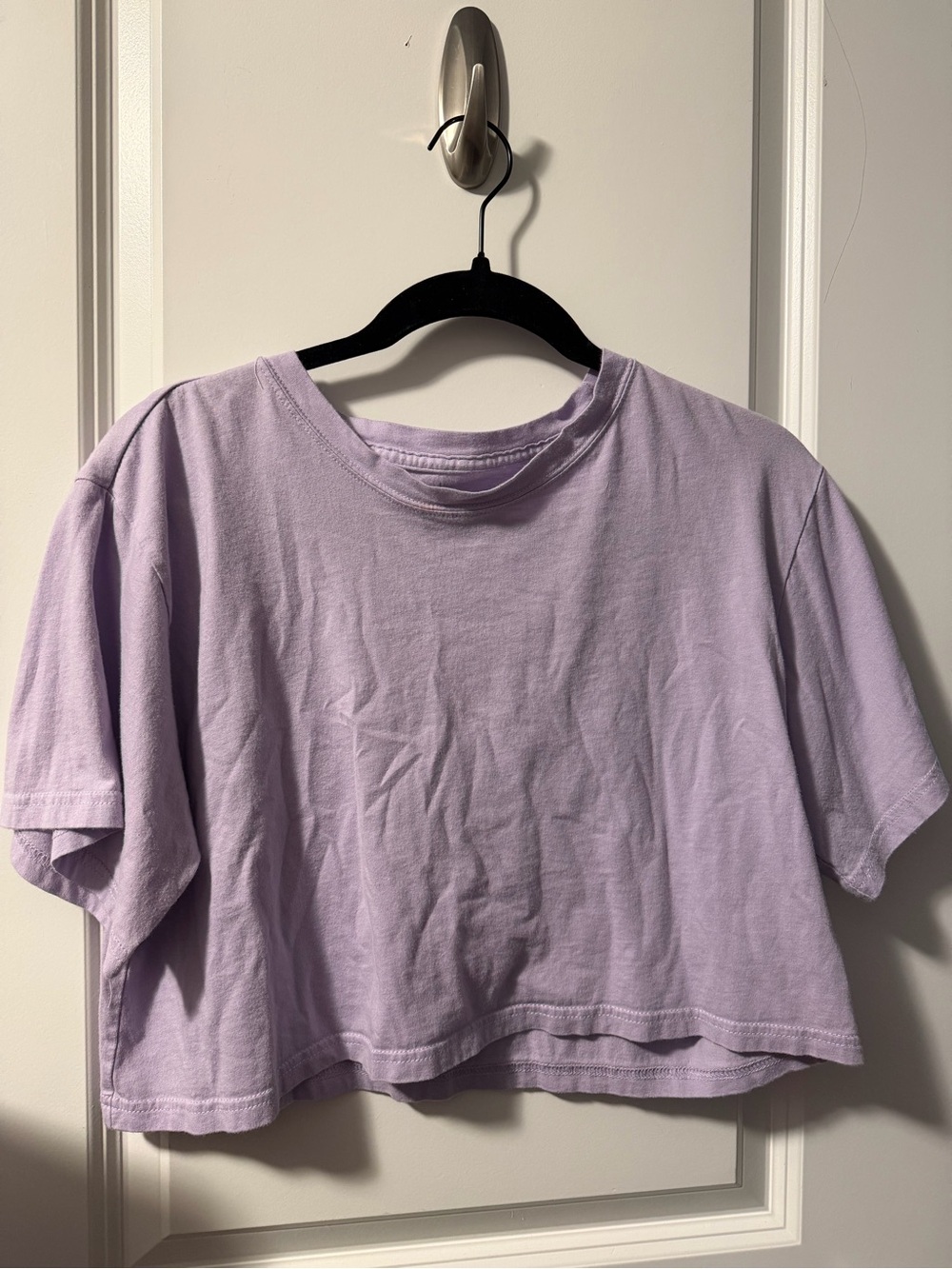 Lavender Cropped Tee - Women's Casual Top